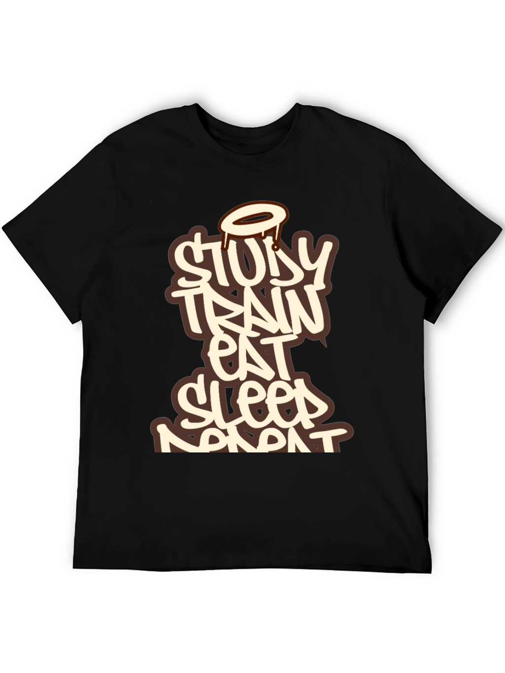Study Train Eat Sleep Repeat Black T-Shirt