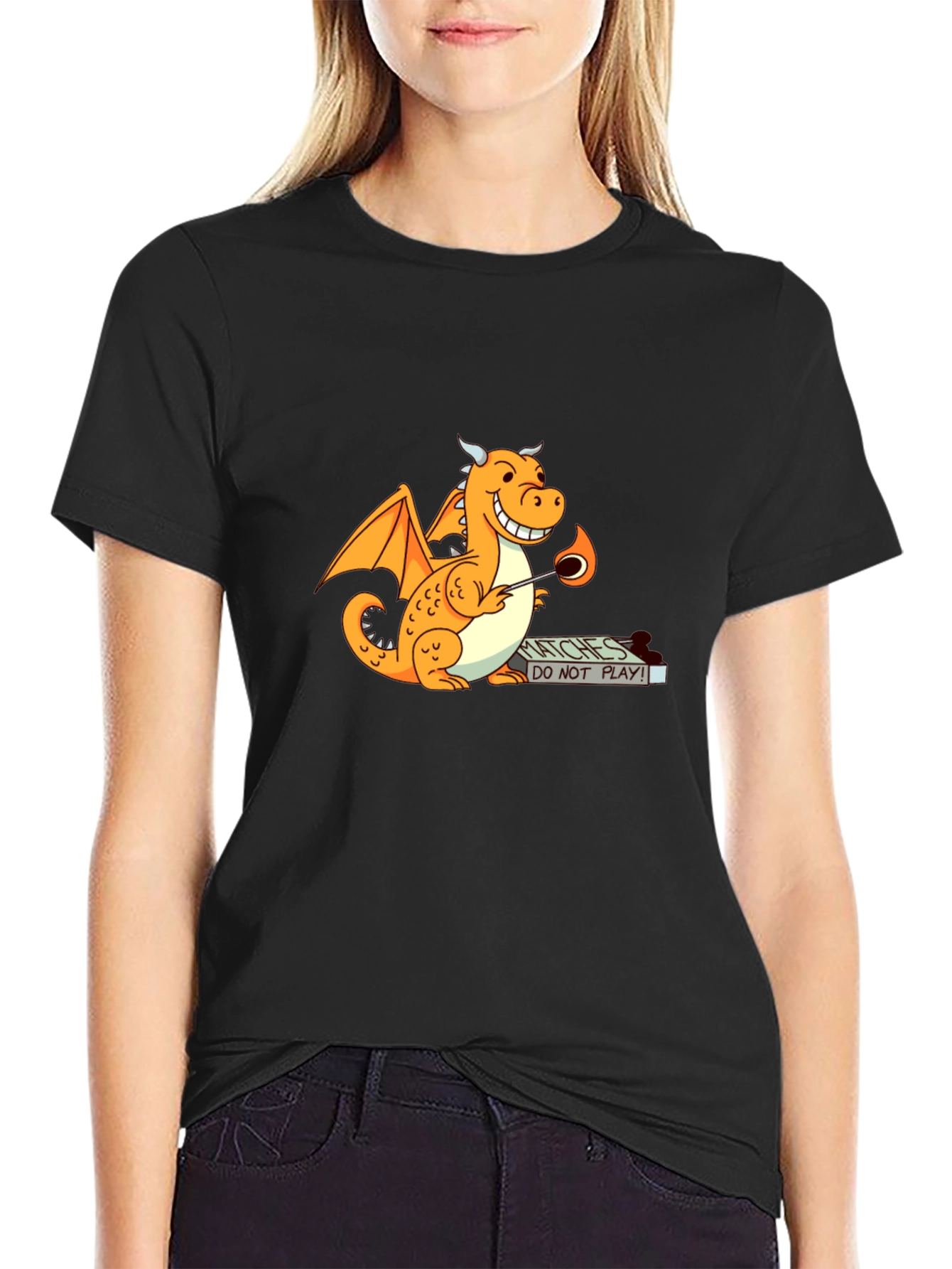 Dragon Matches T-Shirt - Black Graphic Tee
