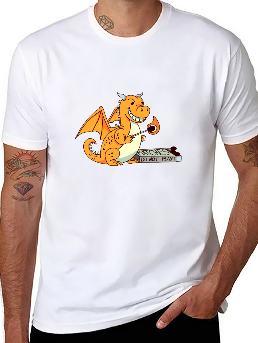 Dragon Matches T-Shirt - Black Graphic Tee