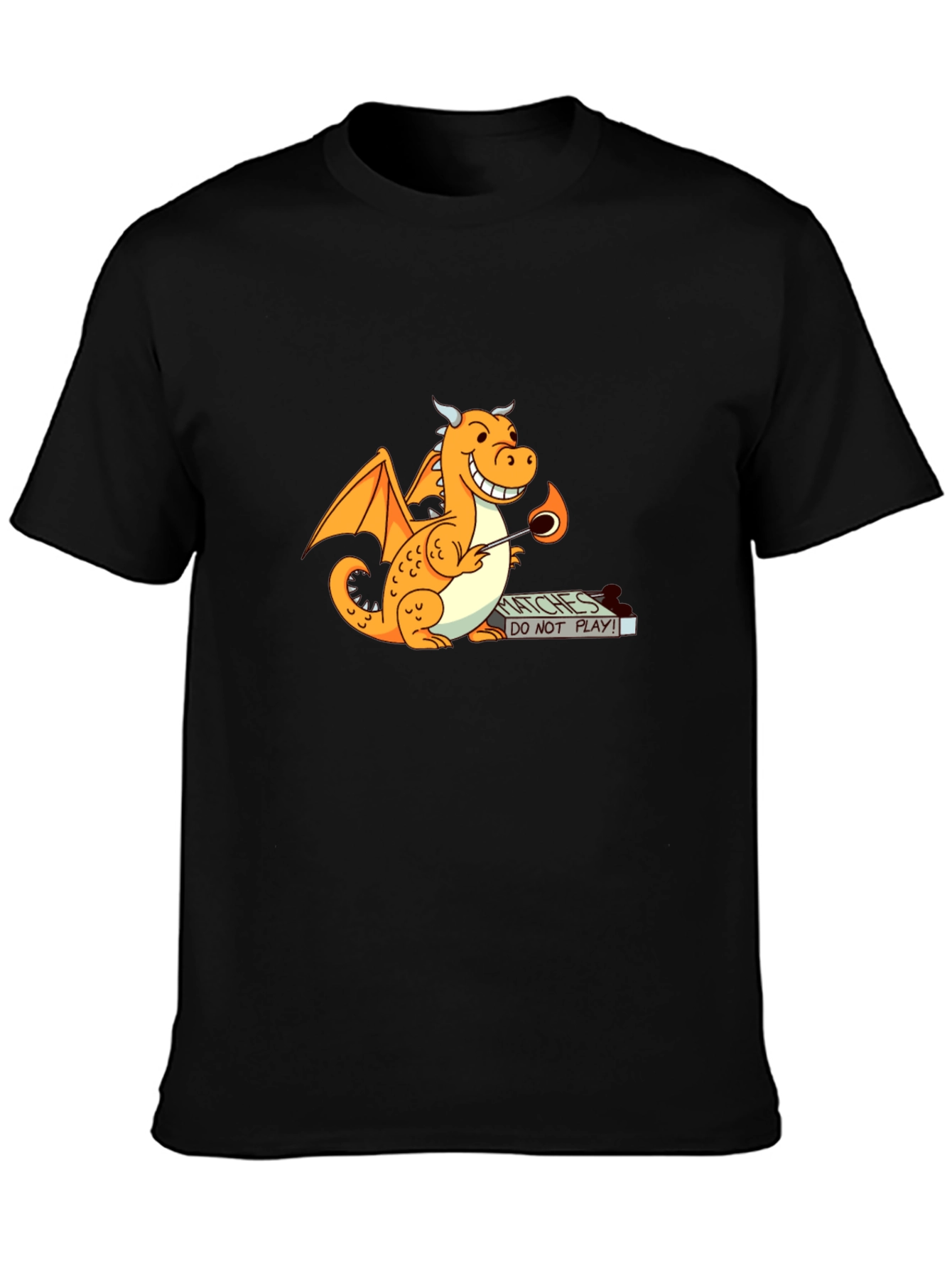 Dragon Matches T-Shirt - Black Graphic Tee