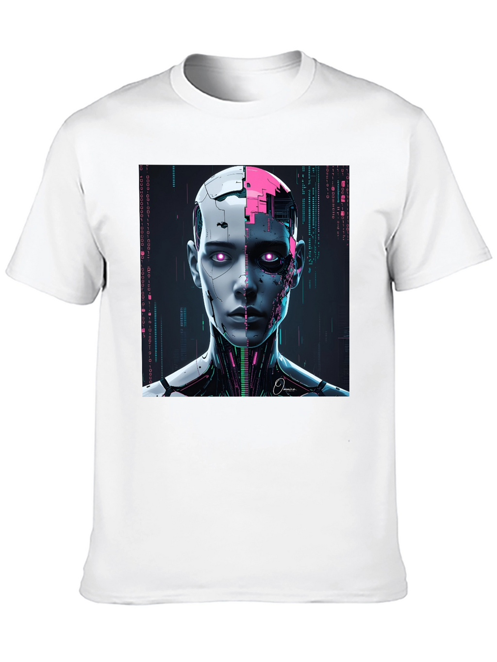 Futuristic Robot Head Graphic Tee