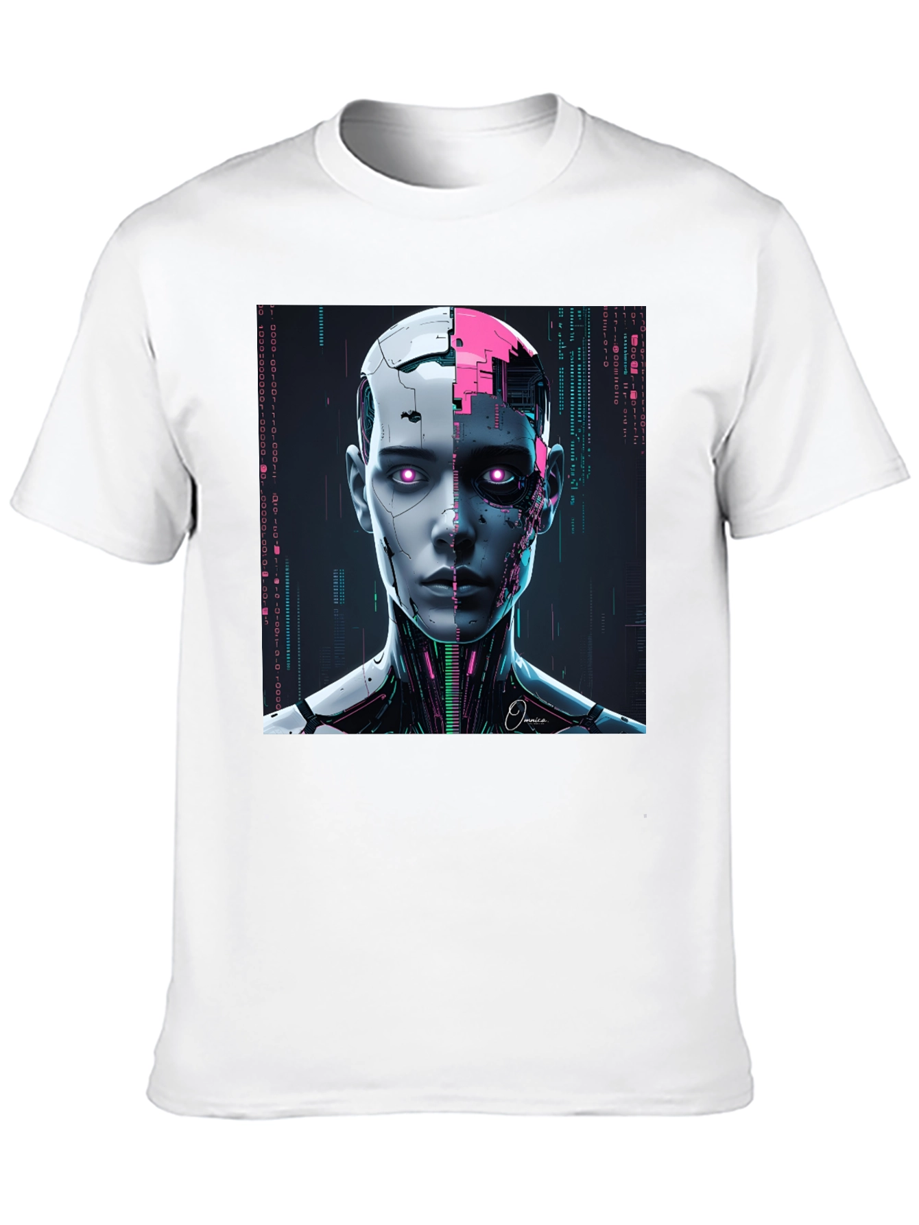 Futuristic Robot Head Graphic Tee