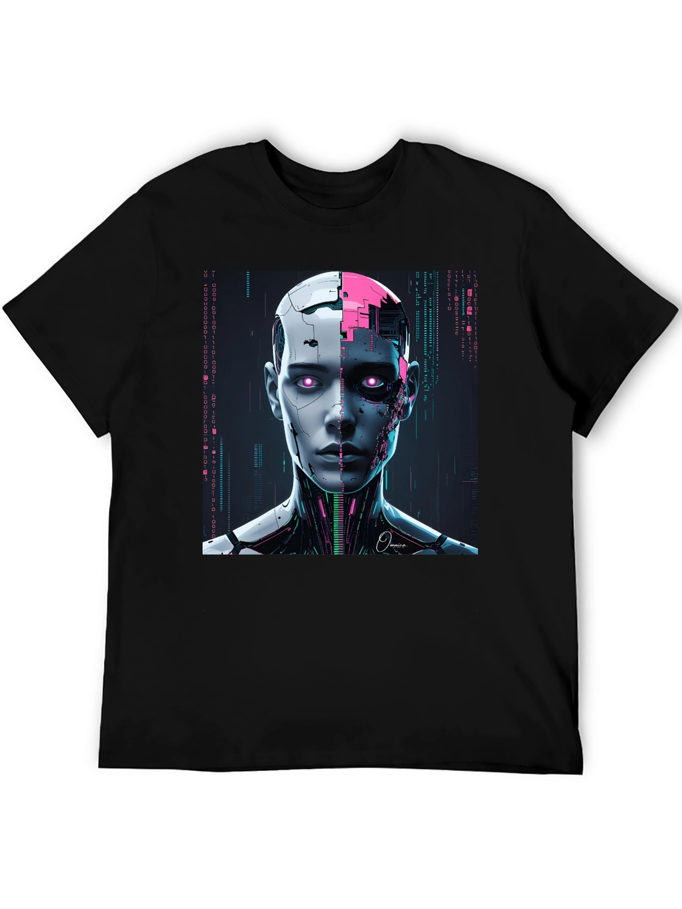 Futuristic Robot Head Graphic Tee