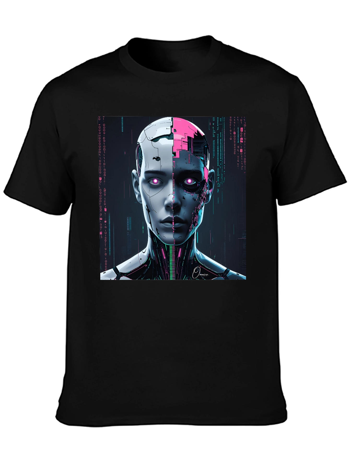Futuristic Robot Head Graphic Tee
