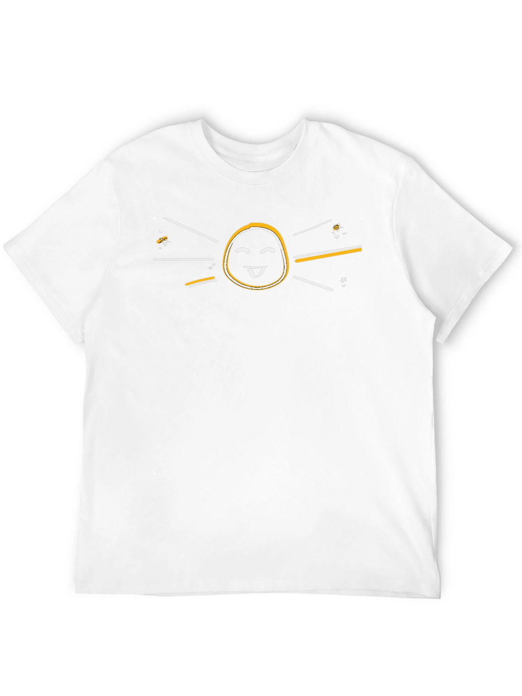 Happy Sun Graphic Tee - Black Cotton Casual Shirt