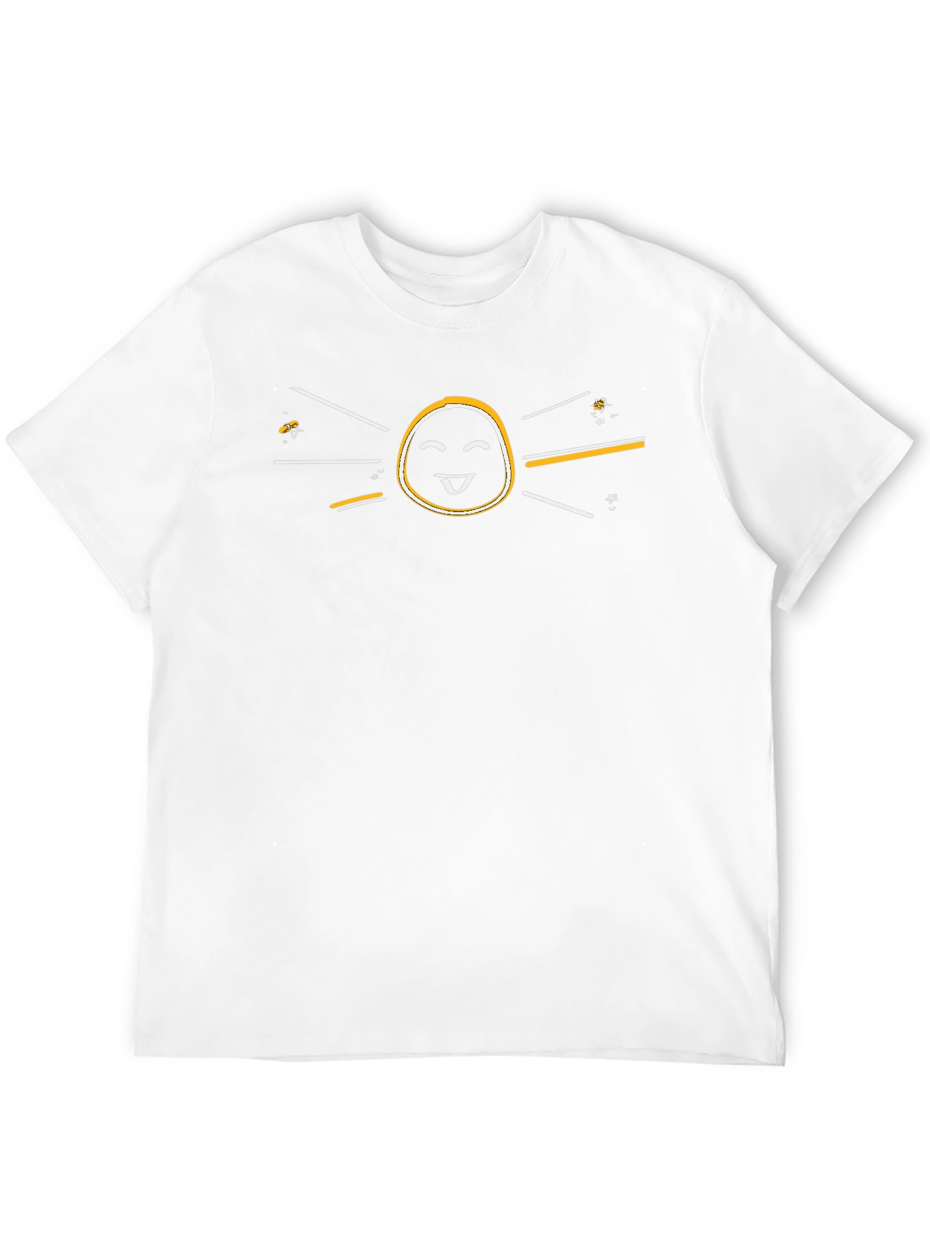 Happy Sun Graphic Tee - Black Cotton Casual Shirt