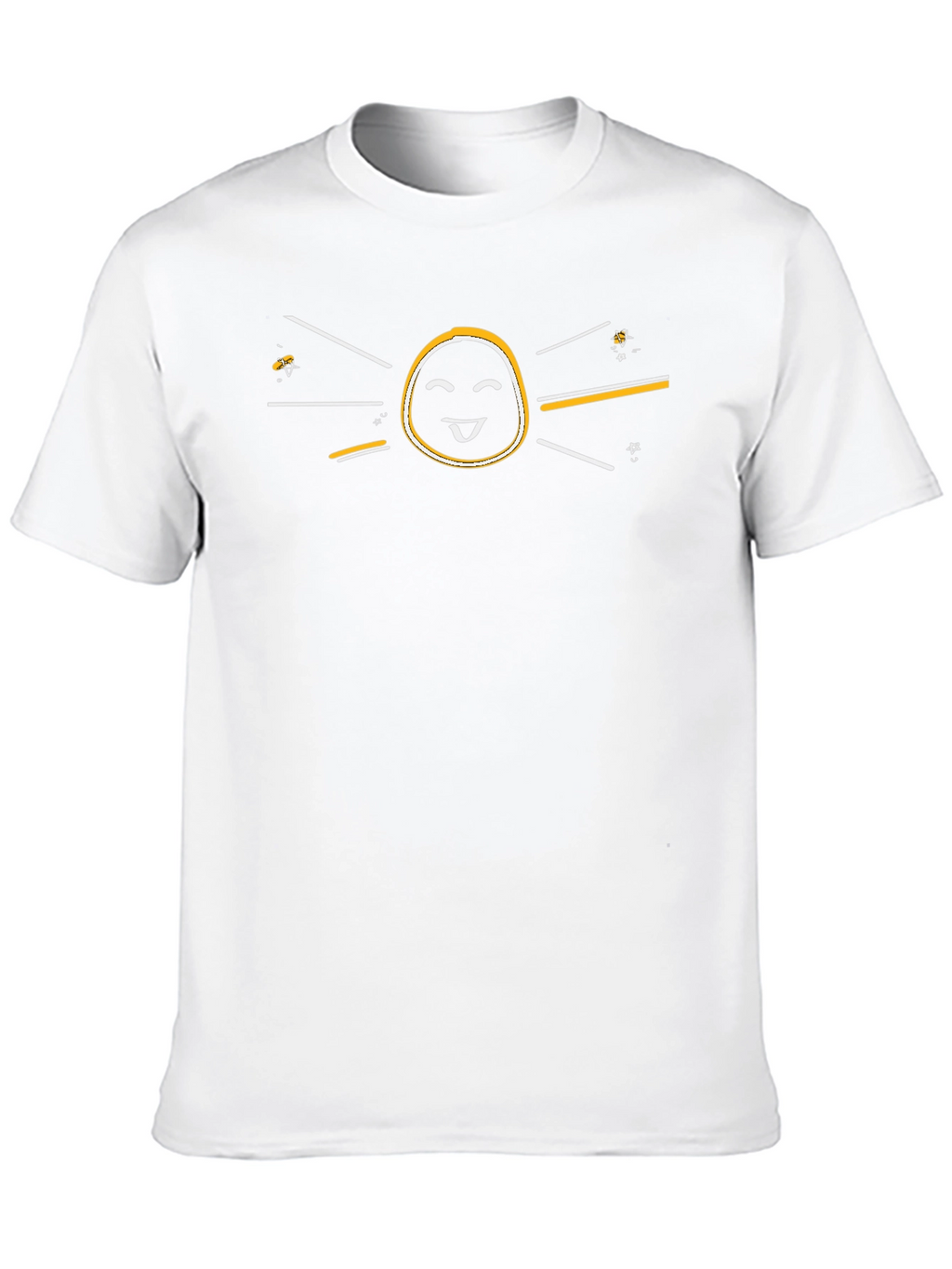 Happy Sun Graphic Tee - Black Cotton Casual Shirt