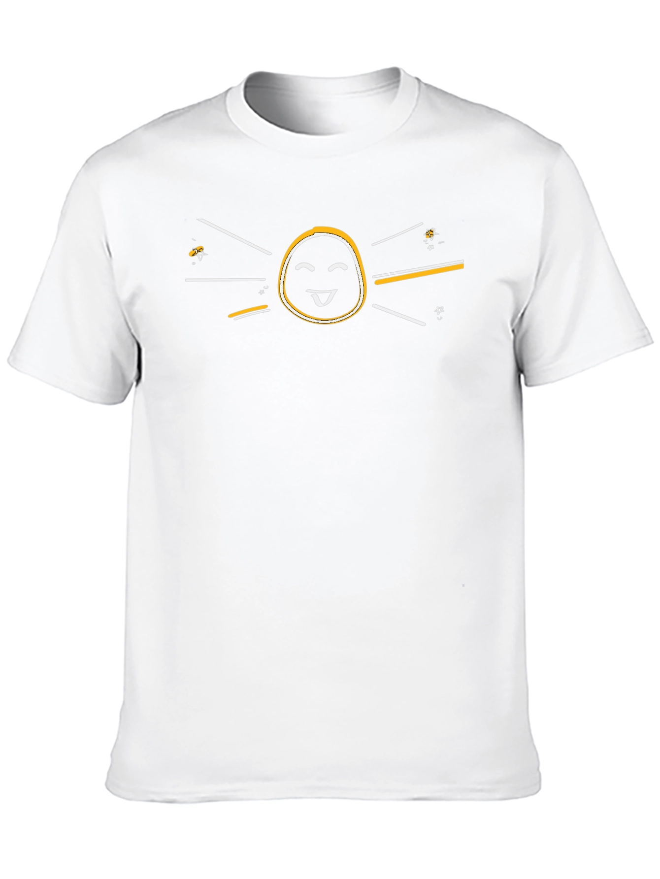 Happy Sun Graphic Tee - Black Cotton Casual Shirt
