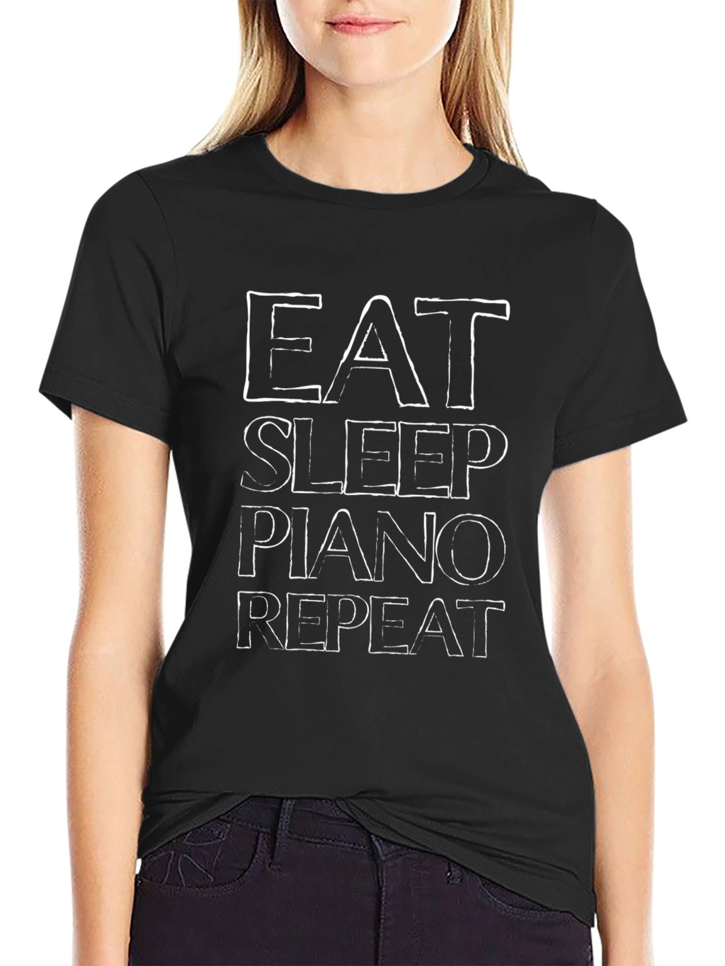 Eat Sleep Piano Repeat Graphic T-Shirt