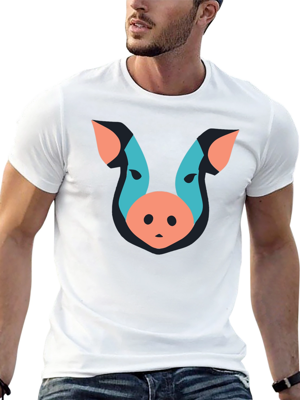 Abstract Pig Graphic Tee - Unisex