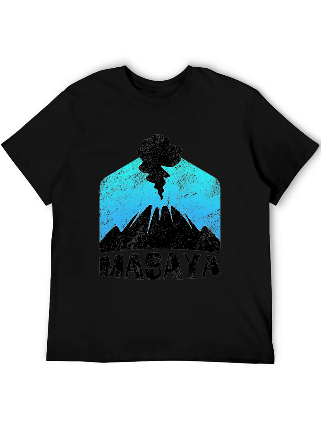 Masaya Volcano Graphic Print Black T-Shirt