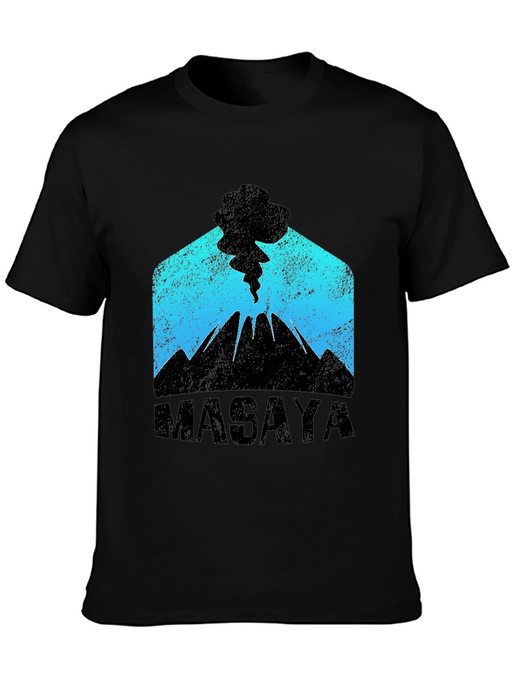Masaya Volcano Graphic Print Black T-Shirt