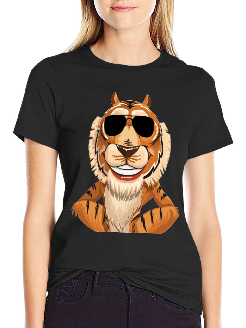 Cool Tiger Graphic Tee - Mens Black T-Shirt