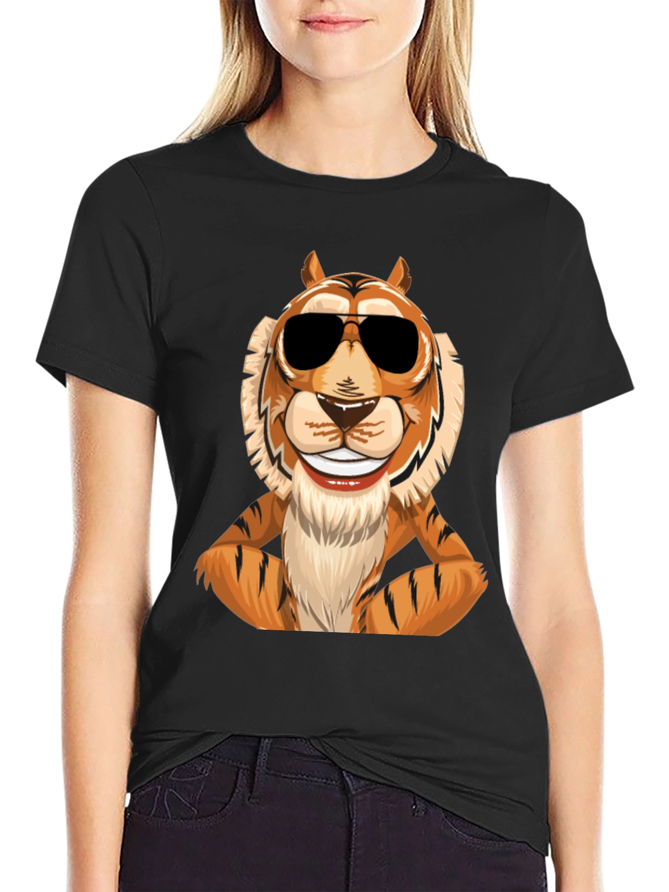 Cool Tiger Graphic Tee - Mens Black T-Shirt