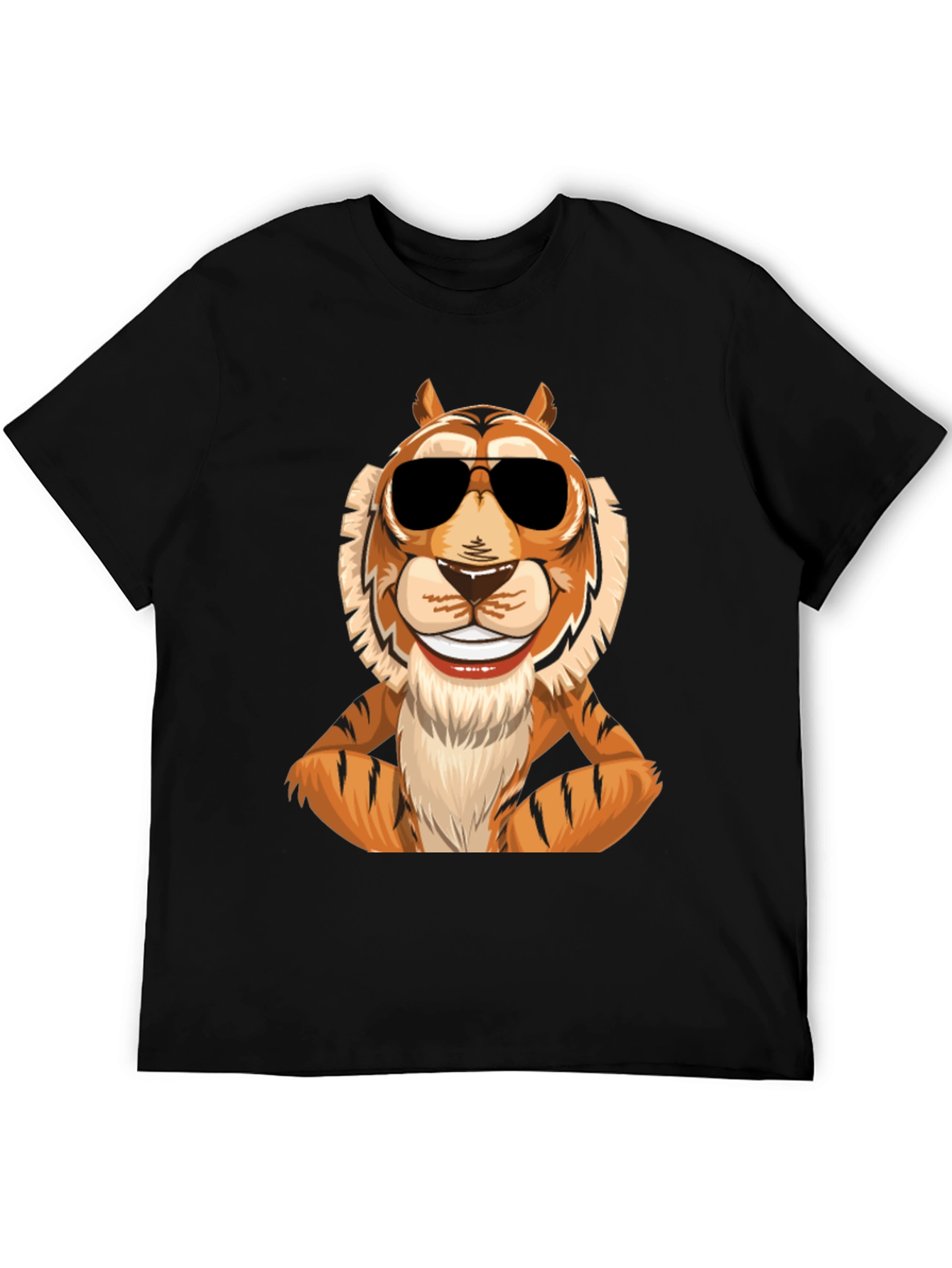 Cool Tiger Graphic Tee - Mens Black T-Shirt