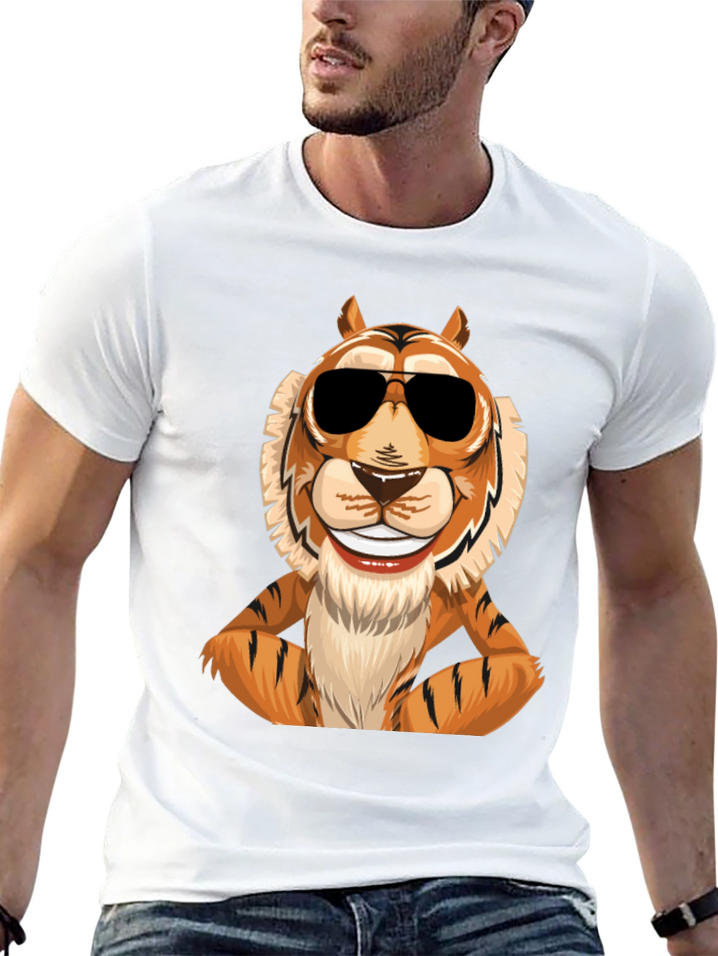 Cool Tiger Graphic Tee - Mens Black T-Shirt