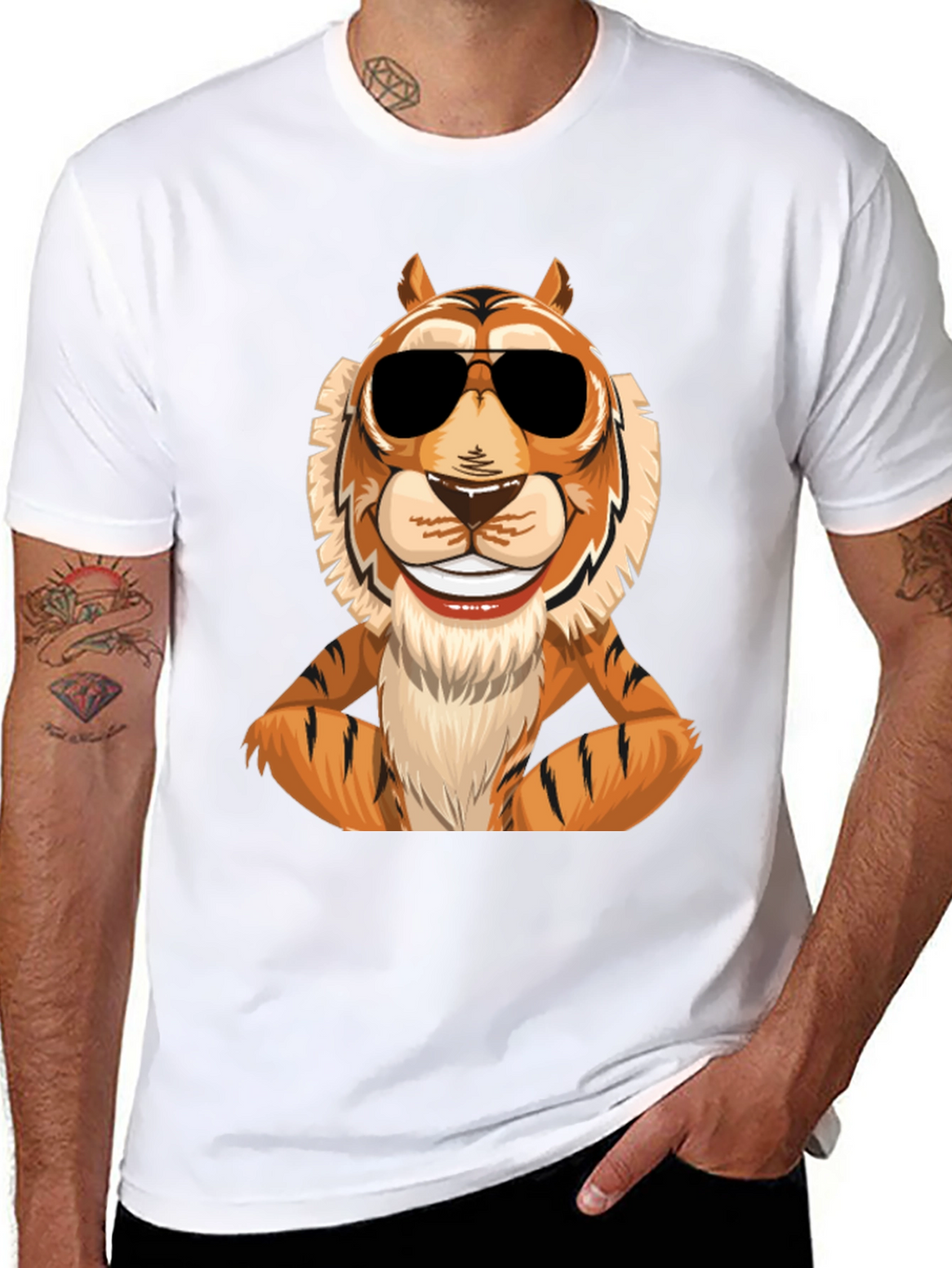 Cool Tiger Graphic Tee - Mens Black T-Shirt