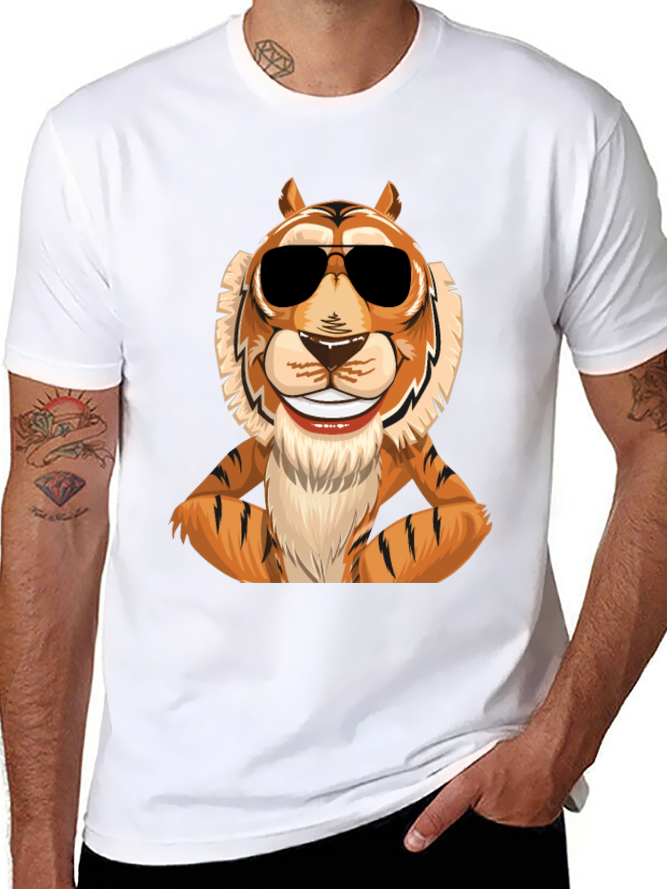 Cool Tiger Graphic Tee - Mens Black T-Shirt