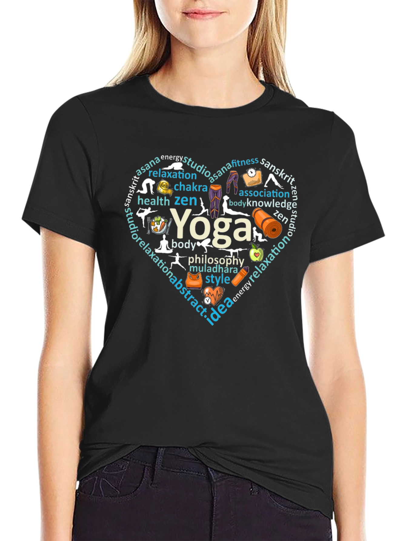 Yoga Heart Graphic T-Shirt