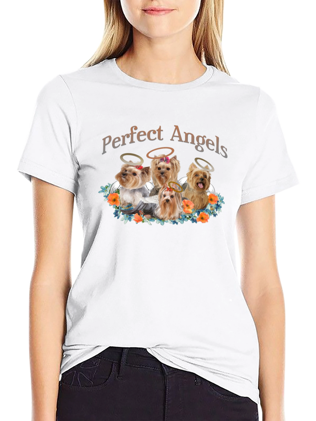 Perfect Angels Dog T-Shirt - Cute Yorkies