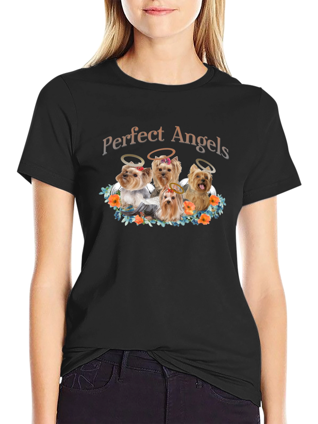 Perfect Angels Dog T-Shirt - Cute Yorkies