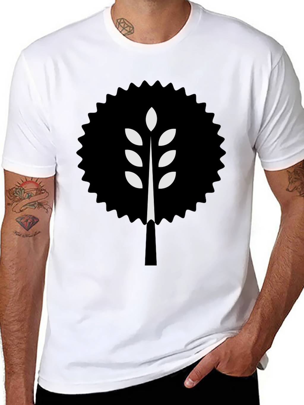 Modern Wheat Tree Graphic T-Shirt