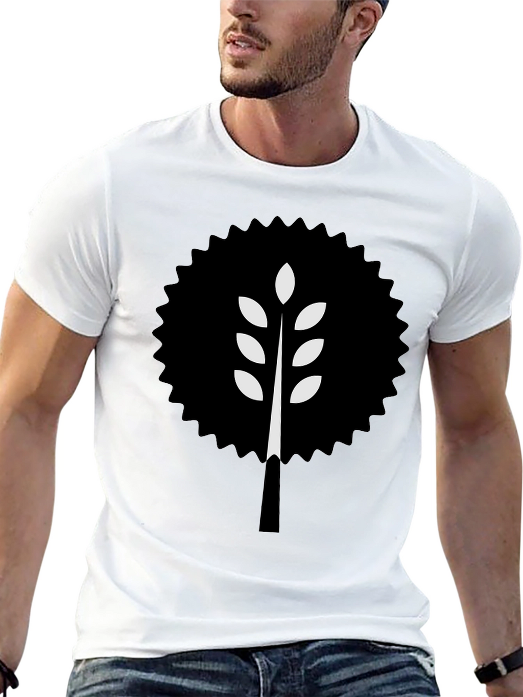 Modern Wheat Tree Graphic T-Shirt