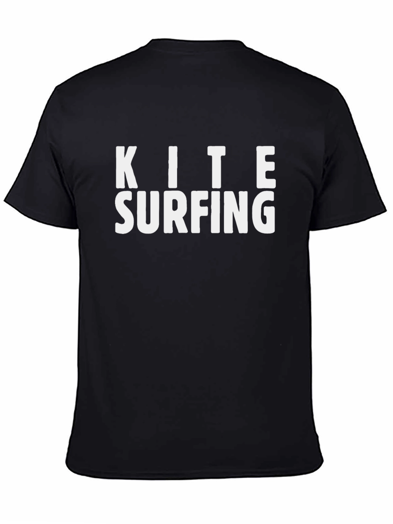 Kitesurfing Graphic Tee - Black Cotton T-Shirt