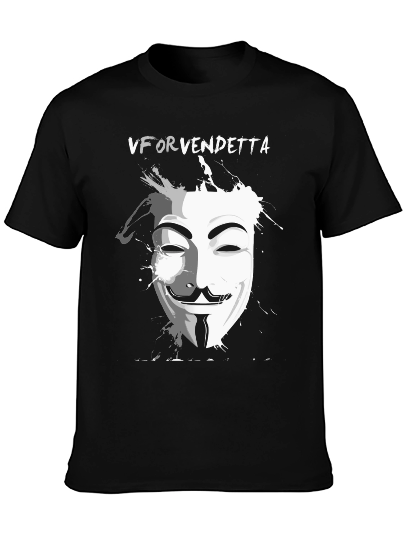 V for Vendetta Graphic Tee - Stylish Black T-Shirt