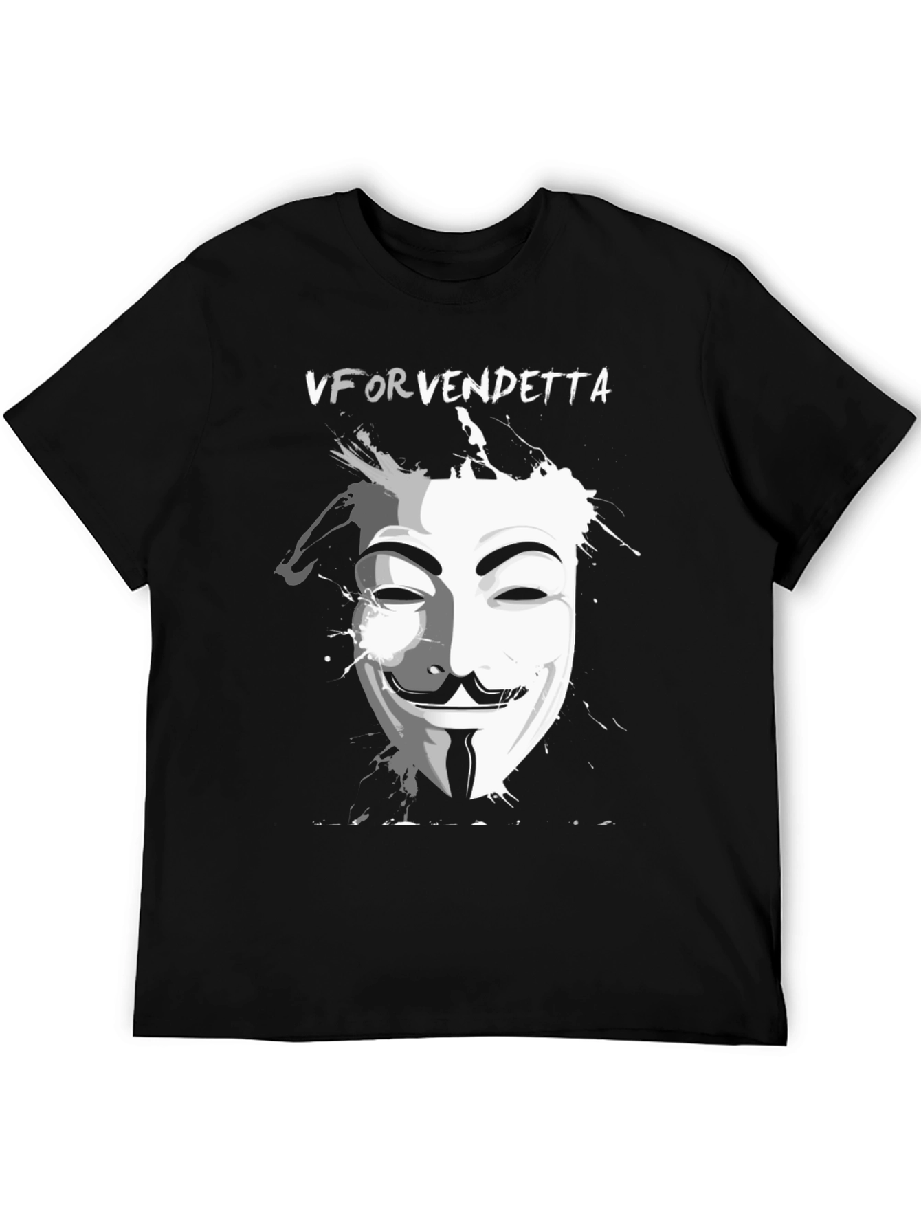 V for Vendetta Graphic Tee - Stylish Black T-Shirt