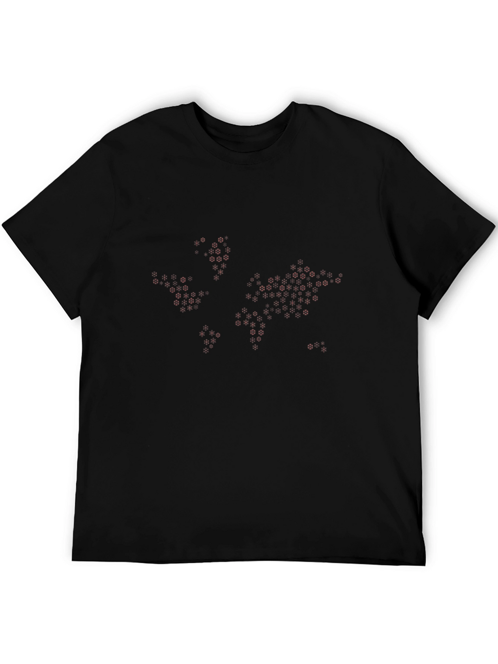 Hex World Map Black T-Shirt