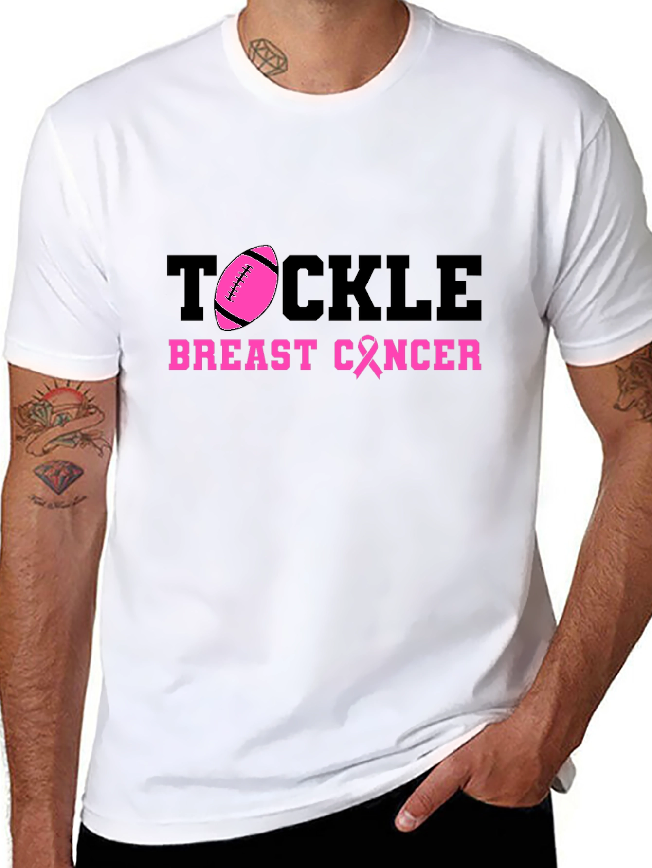 Tackle Breast Cancer Awareness Graphic Tee