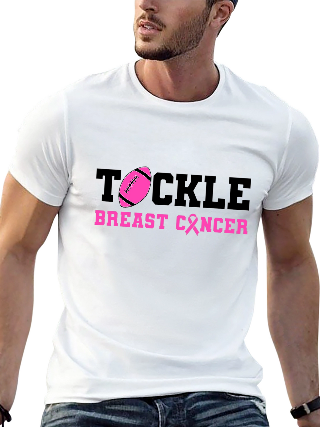 Tackle Breast Cancer Awareness Graphic Tee
