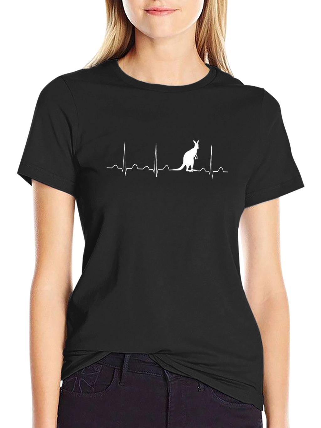Kangaroo Heartbeat T-Shirt - Black