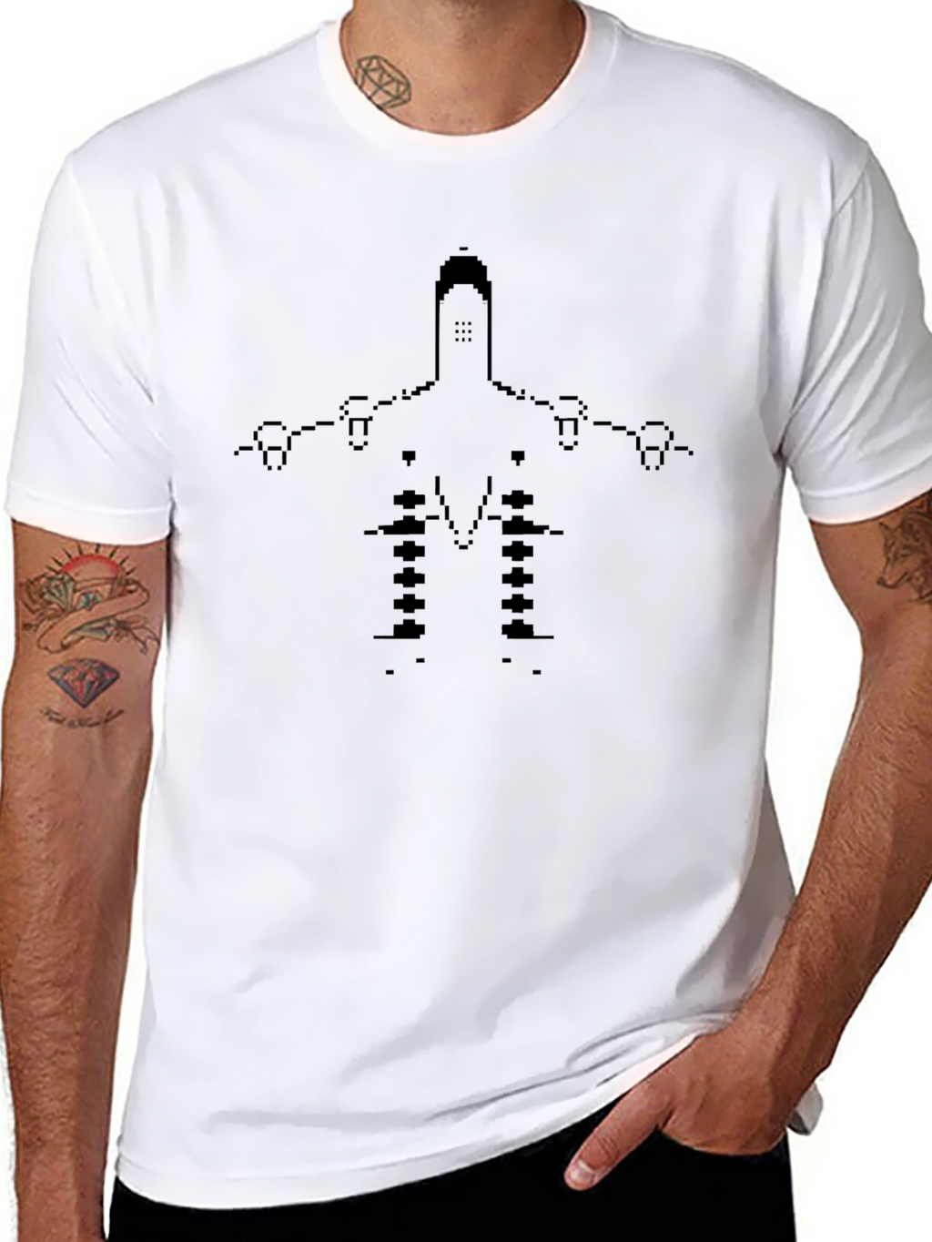 Pixel Art Spaceship Graphic T-Shirt