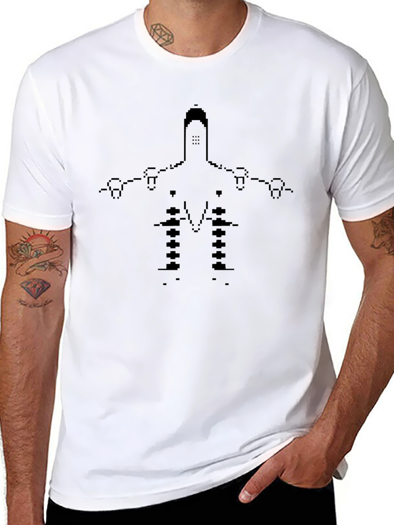 Pixel Art Spaceship Graphic T-Shirt
