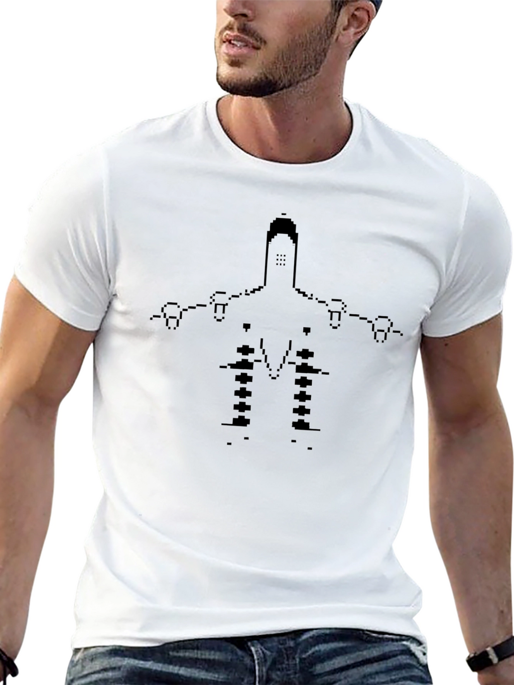 Pixel Art Spaceship Graphic T-Shirt