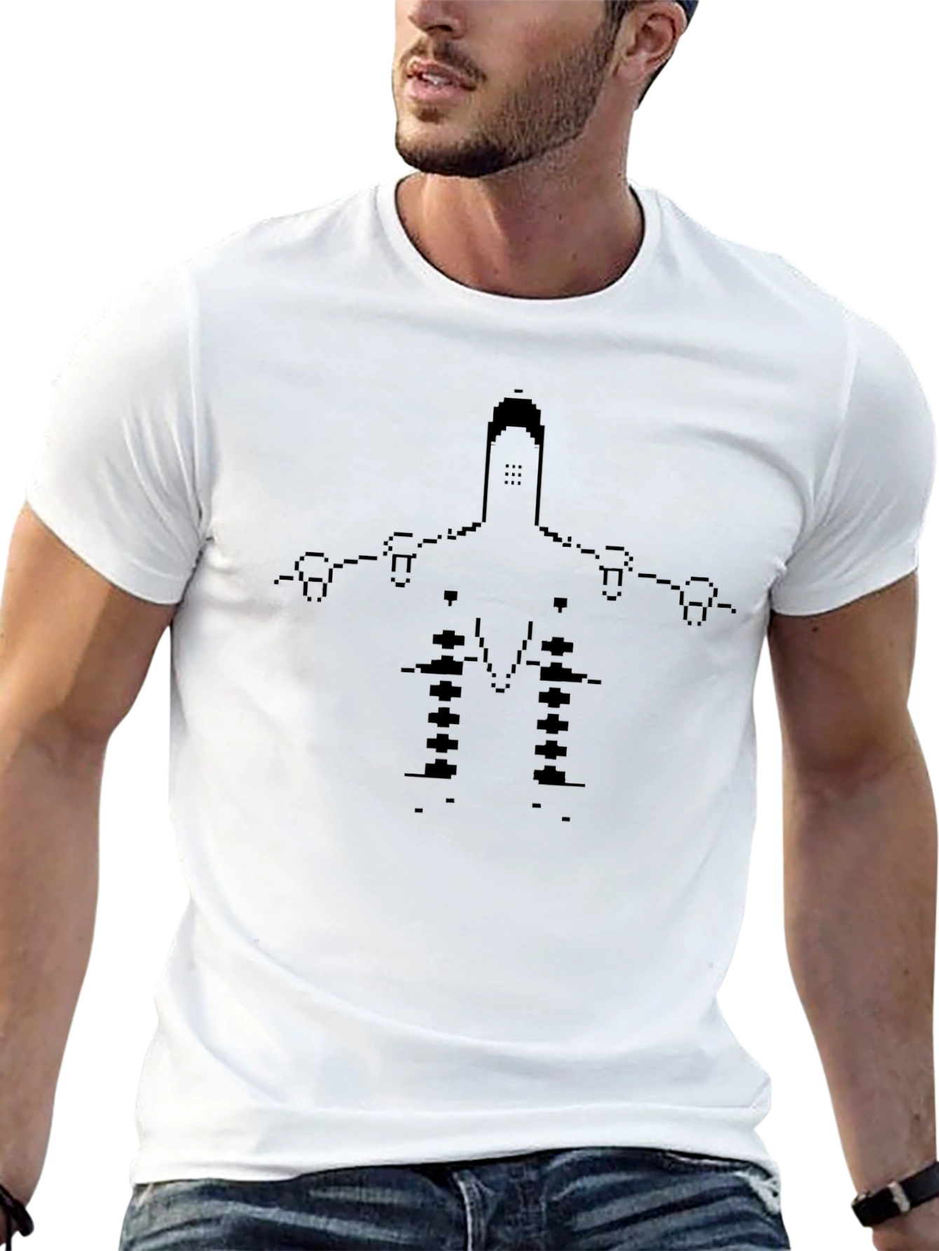 Pixel Art Spaceship Graphic T-Shirt