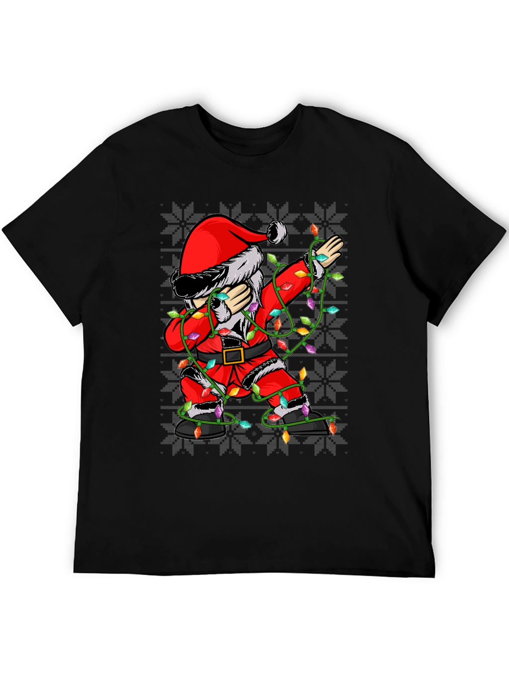 Dabbing Santa Christmas Lights T-Shirt