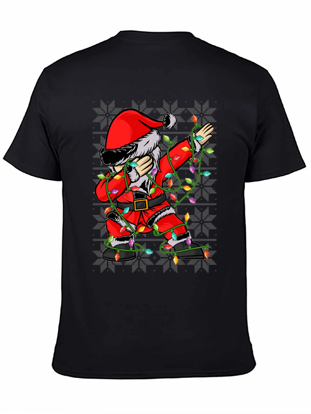 Dabbing Santa Christmas Lights T-Shirt