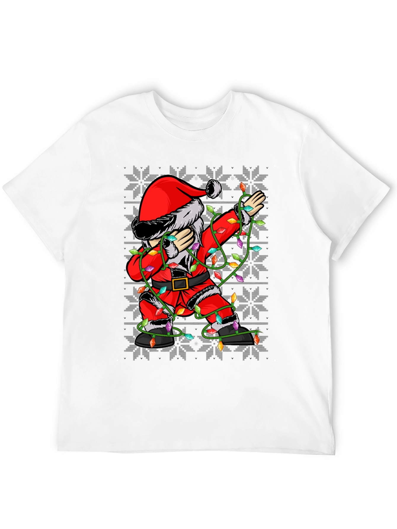 Dabbing Santa Christmas Lights T-Shirt