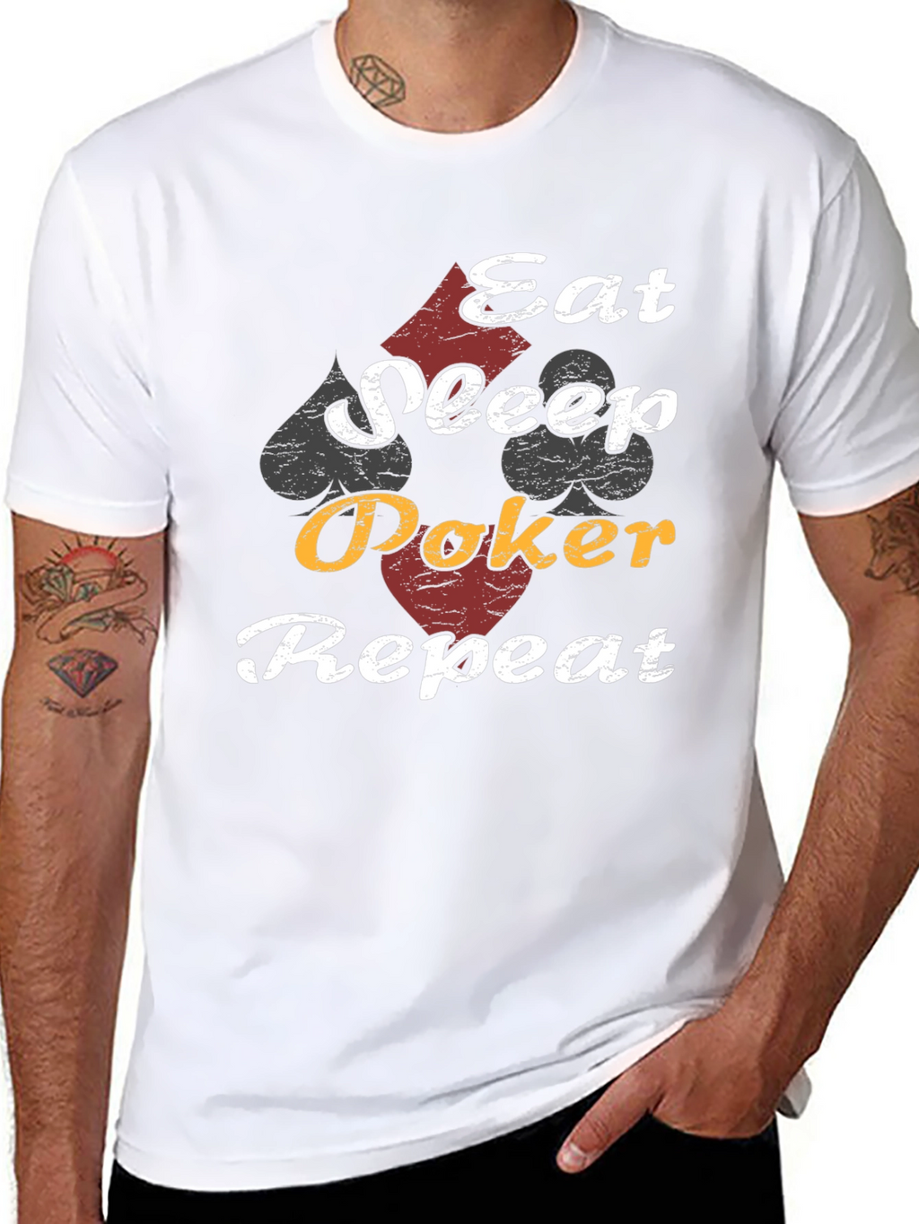 Eat Sleep Poker Repeat Graphic T-Shirt