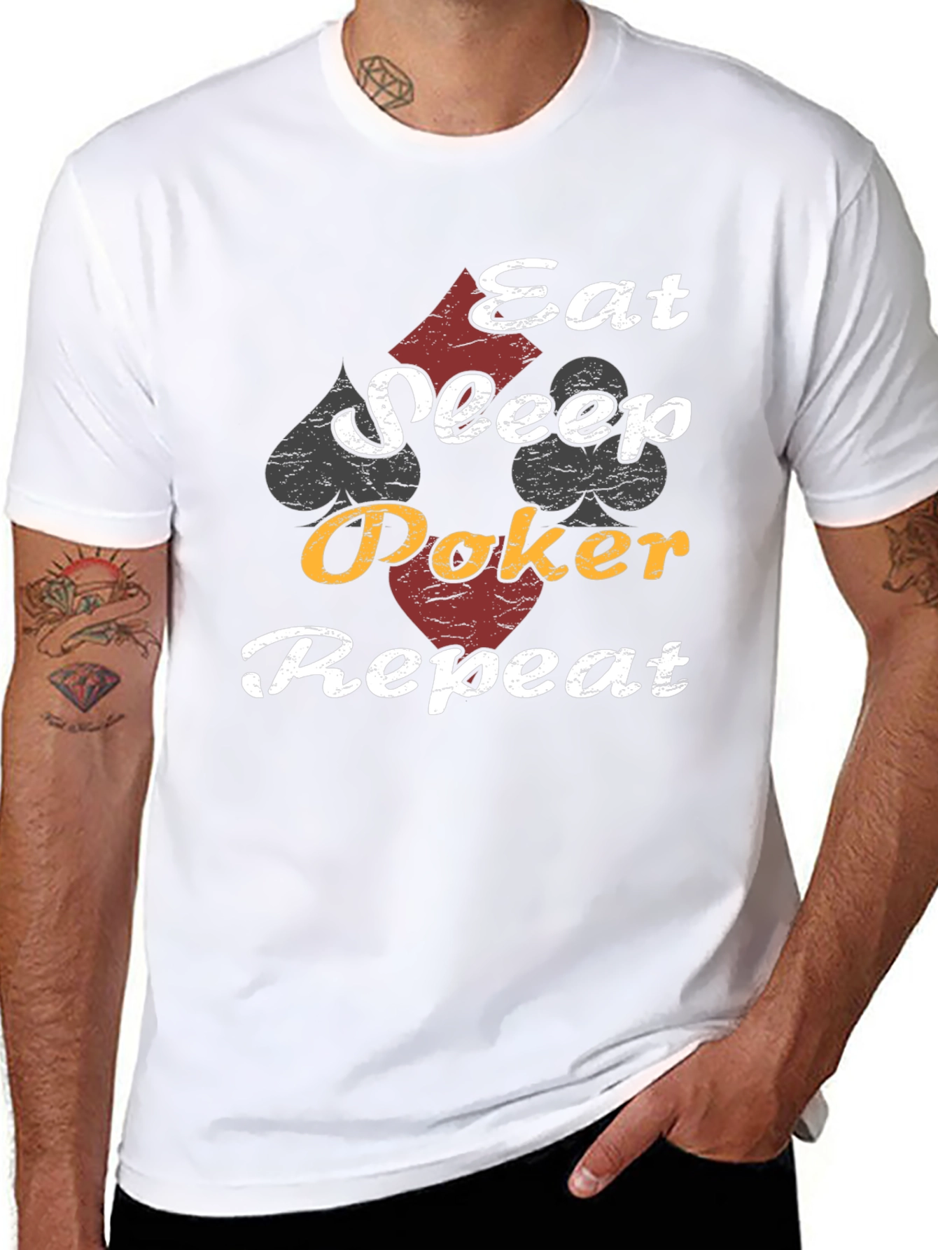 Eat Sleep Poker Repeat Graphic T-Shirt
