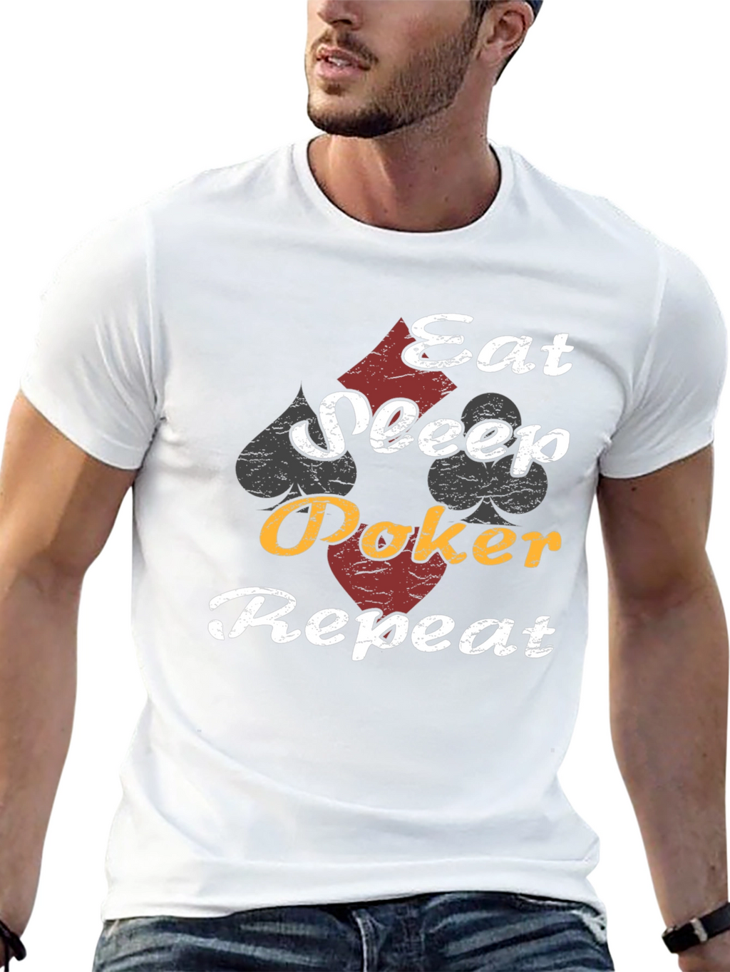Eat Sleep Poker Repeat Graphic T-Shirt