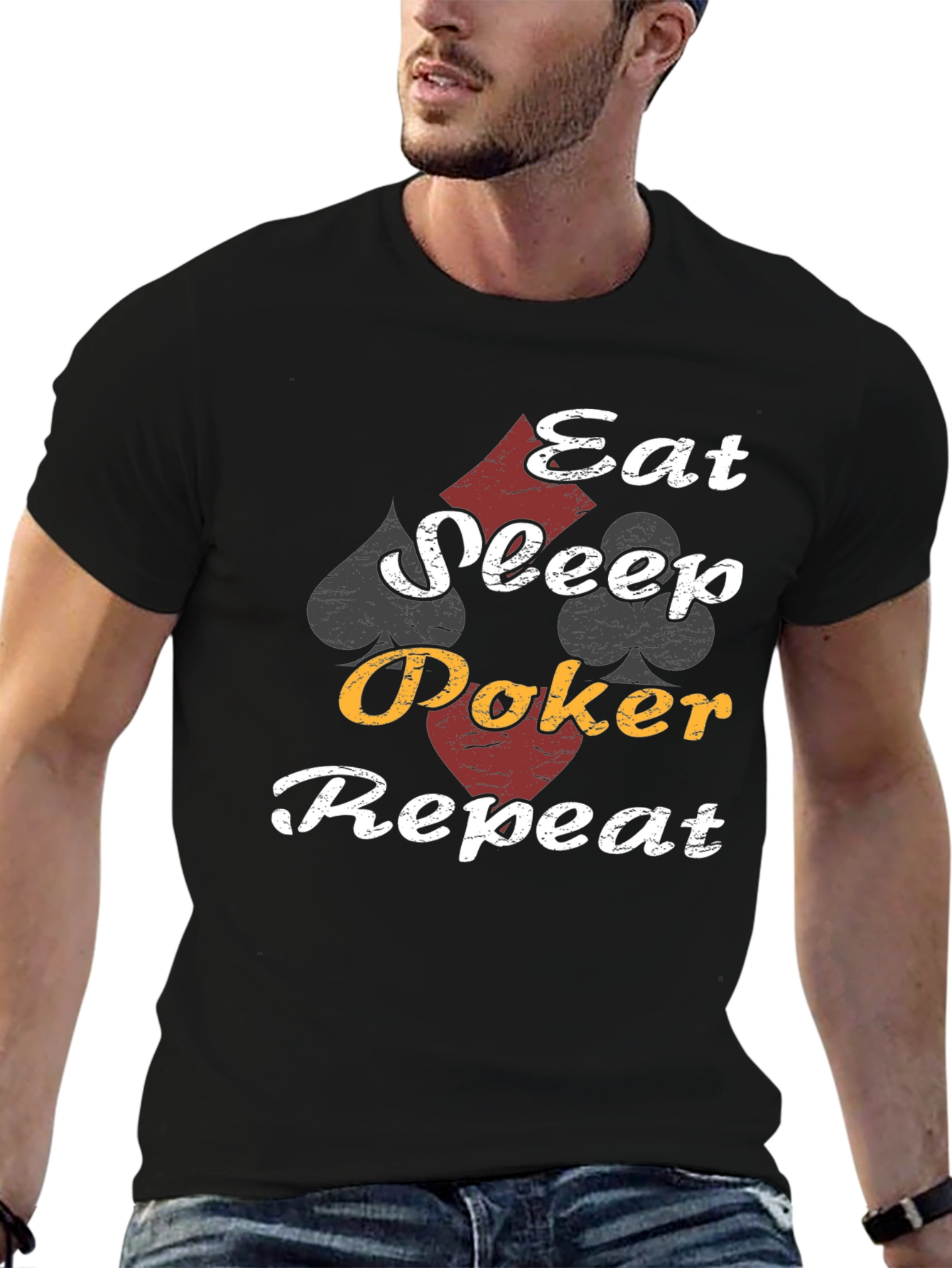 Eat Sleep Poker Repeat Graphic T-Shirt