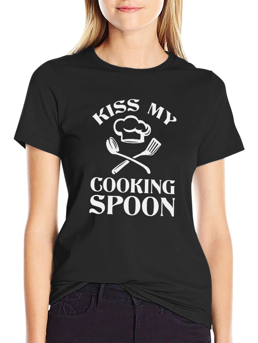 Kiss My Cooking Spoon Black T-Shirt