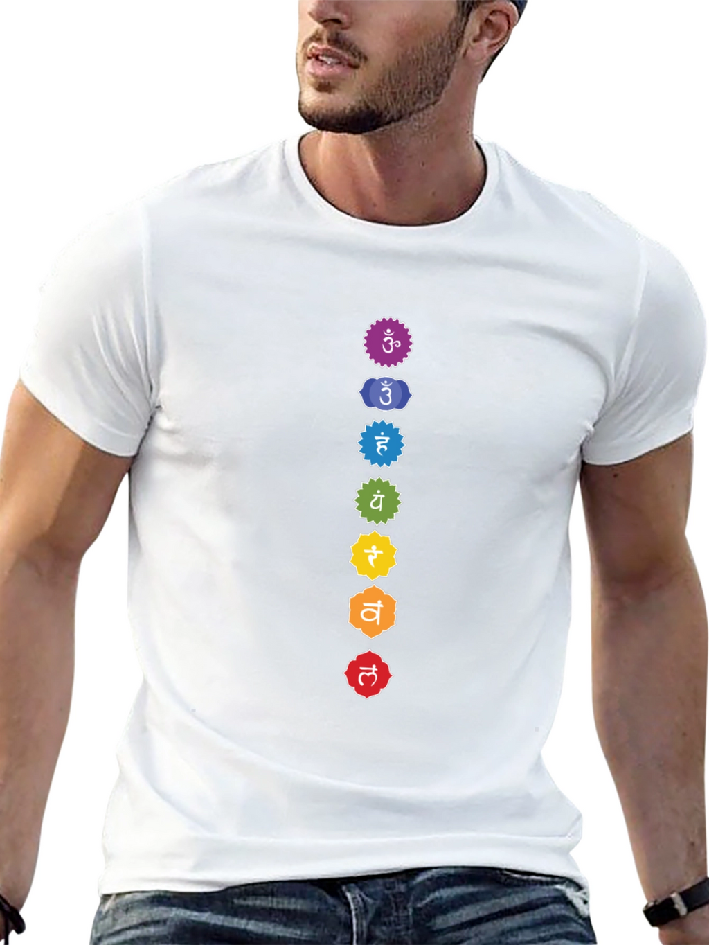Chakra Symbols Graphic Tee - Spiritual Design