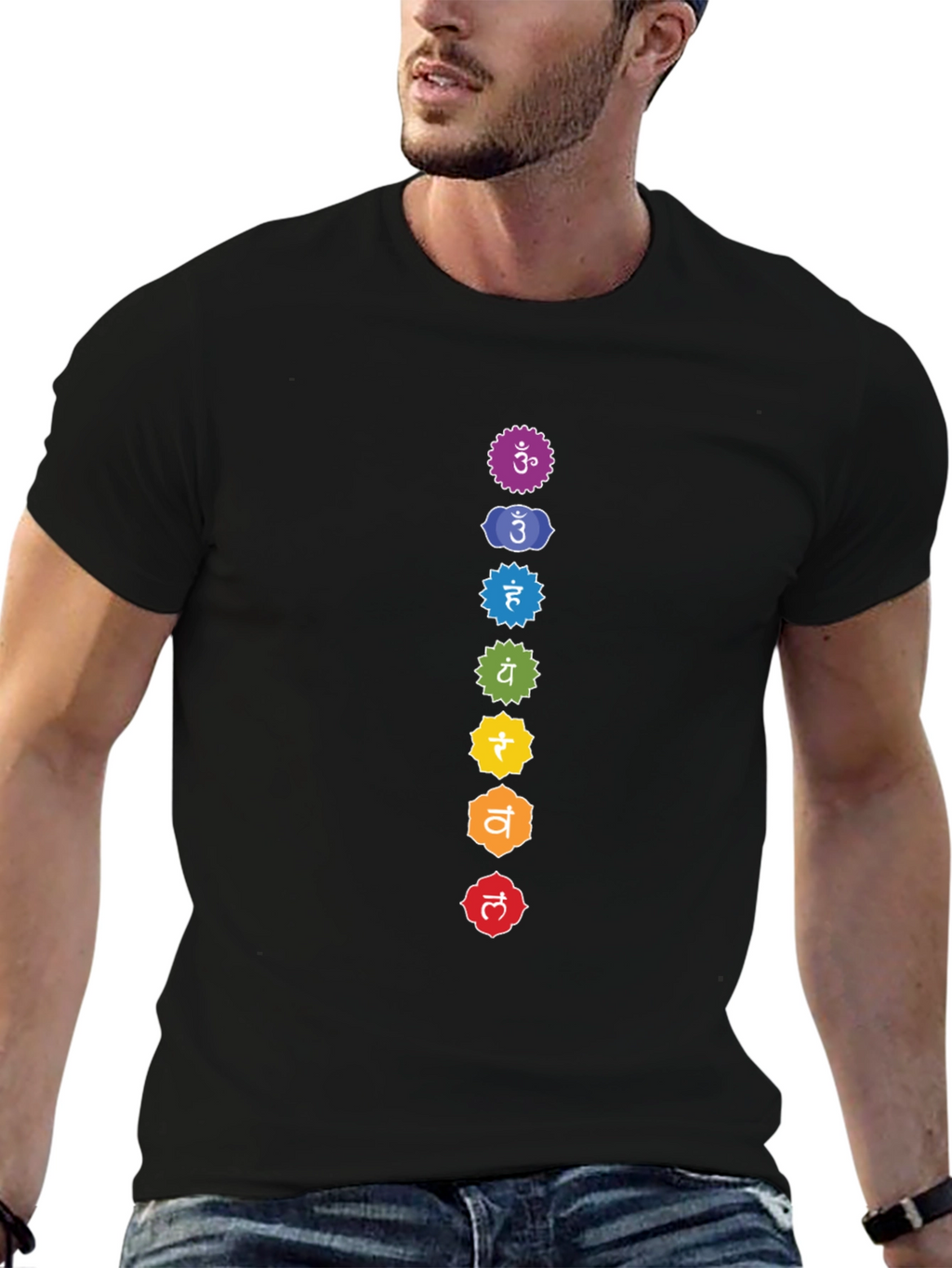 Chakra Symbols Graphic Tee - Spiritual Design