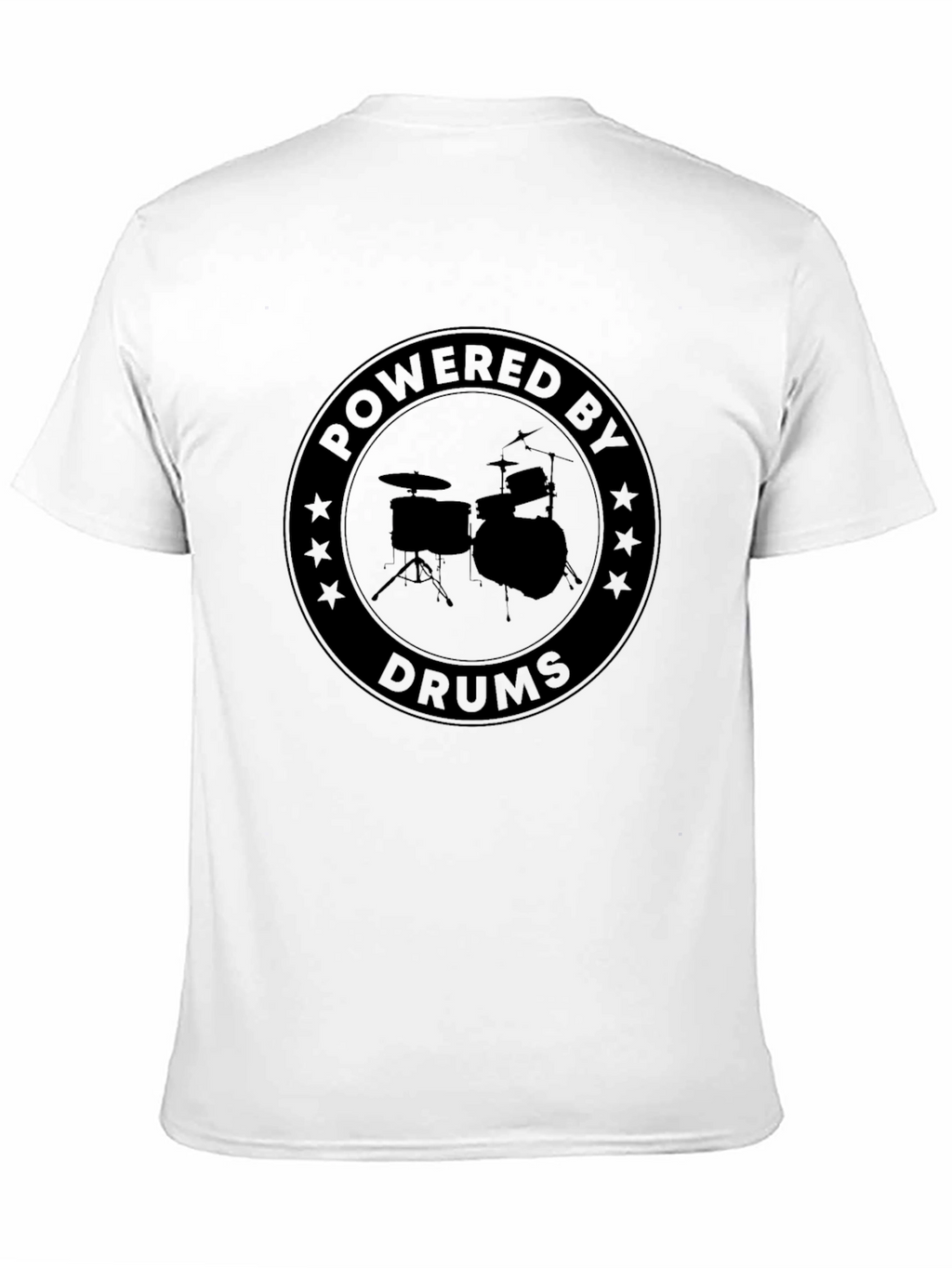 Powered By Drums Graphic Tee - Black Cotton T-Shirt