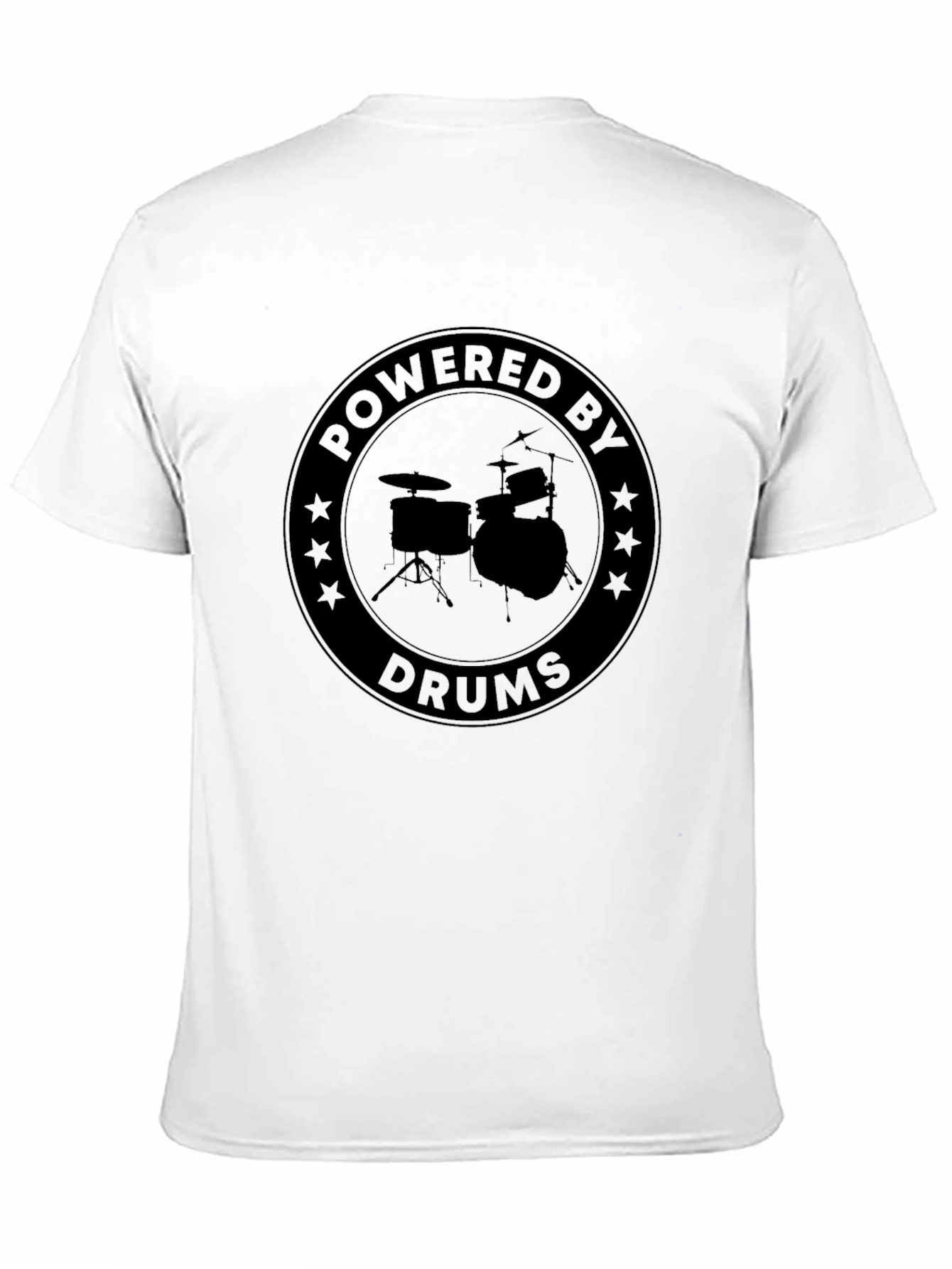 Powered By Drums Graphic Tee - Black Cotton T-Shirt